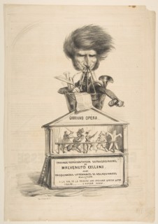 Caricature of Berlioz, from La Caricature Provisoire, no. 1, 1838. Creator: Benjamin Roubaud.