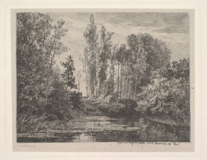 Stags at the Water's Edge, 1850. Creator: Charles Francois Daubigny.