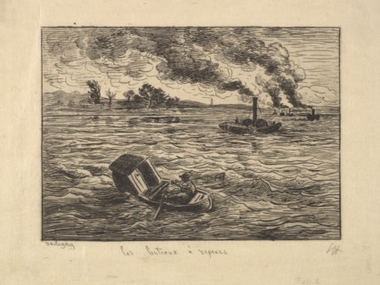 The Steam Boats, 1861. Creator: Charles Francois Daubigny.
