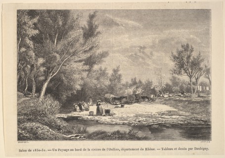 Salon de 1850-51. Landscape along the shores of the river Oullins, 1850-51. Creator: Charles Francois Daubigny.
