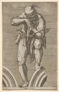 A Man Shooting a Crossbow, 1579. Creator: Cherubino Alberti.