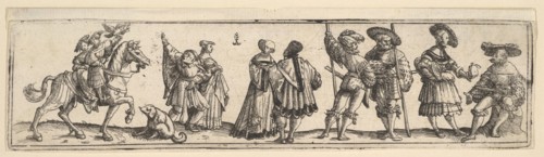 Lansquenets and ladies, 1531. Creator: Christoph Bockstorffer.