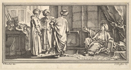 The Hearing of Qadi, 1746-47. Creator: Claude Augustin Duflos le Jeune.
