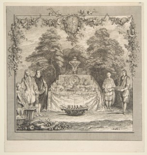La Colation preparee dans un jardin.n.d. Creators: Claude Gillot, Jacques Gabriel Huquier.