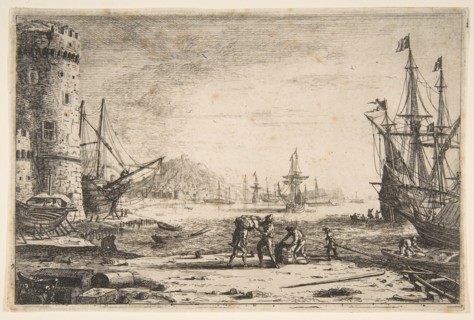 Harbour with a Large Tower, ca. 1641. Creator: Claude Lorrain.