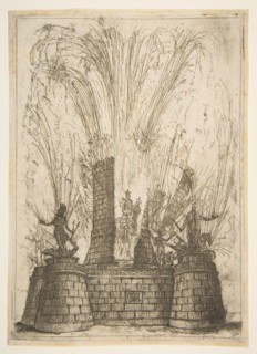 The Round Tower Ruptured to Reveal the Statue of the King of the Romans, 1637. Creator: Claude Lorrain.
