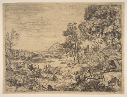 Shepherd and Shepherdess Conversing in a Landscape, ca. 1651. Creator: Claude Lorrain.
