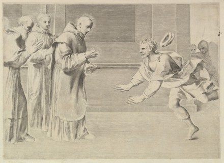 St. William, Duke of Aquitaine, Converted by St. Bernard. Creator: Claude Mellan.