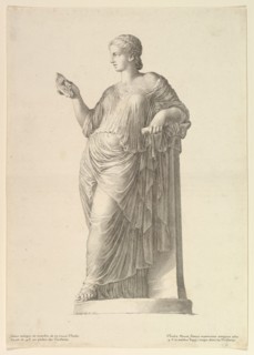 Ancient Statue of the Muse Thalia, 1669. Creator: Claude Mellan.