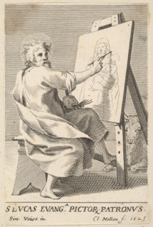 St. Luke Painting the Virgin, 1625. Creator: Claude Mellan.