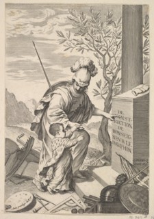 Minerva Instructs the Dauphin, 1640. Creator: Claude Mellan.