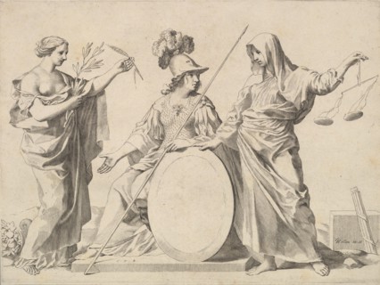 Minerva Flanked by Peace and Justice