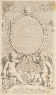 Two Angels Seated on Clouds. Creator: Claude Mellan.
