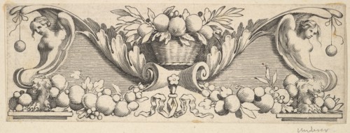 Headband: Basket of Fruit. Creator: Claude Mellan.