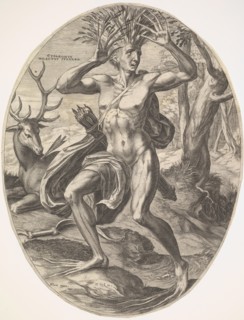Cyparissus from set The Rural Gods, 1565. Creator: Cornelis Cort.