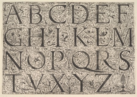 Roman Majuscule Alphabet, ca. 1520. Creator: Daniel Hopfer.