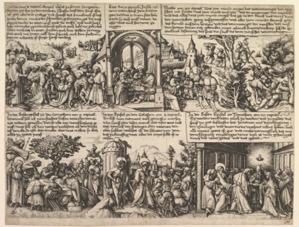 Different Scenes, from the Gospels and from Acta Apostolorum, ca. 1530. Creator: Daniel Hopfer.