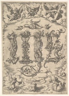 IHS Monogram surrounded by Six Angels, ca. 1485-1536. Creator: Daniel Hopfer.