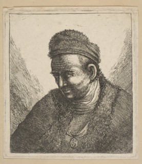 Beardless Man in Fur Cloak and Cap: Bust, second half 18th century. Creator: David Deuchar.