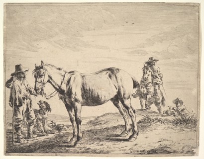 Man Holding a Horse by the Bridle. Creator: Dirck Stoop.