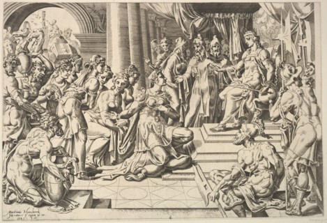 Solomon and the Queen of Sheba, 1549. Creator: Dirck Volkertsen Coornhert.