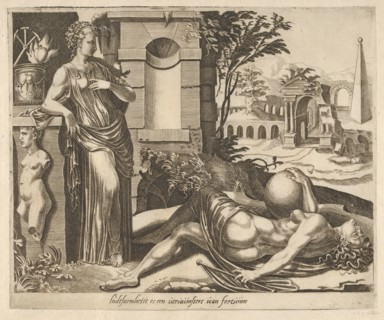 Patience as the Victor over Fortune from Six Sayings about Fortune, ca. 1560. Creator: Dirck Volkertsen Coornhert.