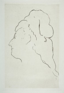 Profile of Eva Gonzales turned to the left, ca. 1870. Creator: Edouard Manet.