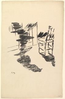 The Shadow that Lies Floating on the Floor. Illustration to The Raven by Edgar Allan Poe, 1875. Creator: Edouard Manet.