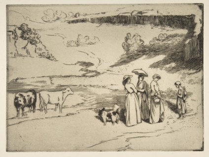 Les Demoiselles du village, 1869. Creator: Felix Bracquemond.