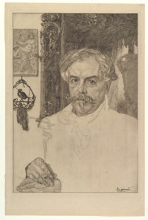 Portrait of Edmond de Goncourt, 1881. Creator: Felix Bracquemond.