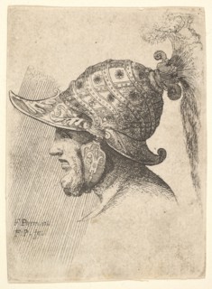 Helmeted head, 1662-78. Creator: Francis Place.