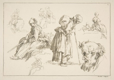 Sheet of Sketches, 1753. Creator: Francois Boucher.