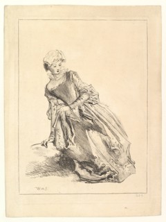 Woman leaning to left, 1722-28. Creator: Francois Boucher.