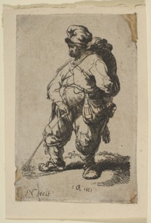 A Man Making Water, 18th century. Creator: Francois Vivares.