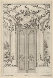 Wall Elevation with a Double Door, from 'Wandfüllungen', ca. 1748-70. Creator: Franz Xavier Habermann.