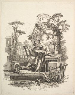 Man and Woman Reading, ca. 1742. Creator: Gabriel Huquier.