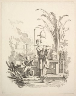 Flautist and a Child Timpanist, ca. 1742. Creator: Gabriel Huquier.