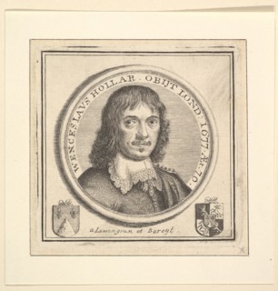 Bust of Hollar in a Circular Frame
