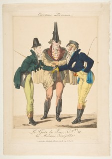 Le Goût du Jour, No. 21: Les Modernes Incroyables, from Caricatures Parisiennes, ca. 1815. Creator: Georges Jacques Gatine.