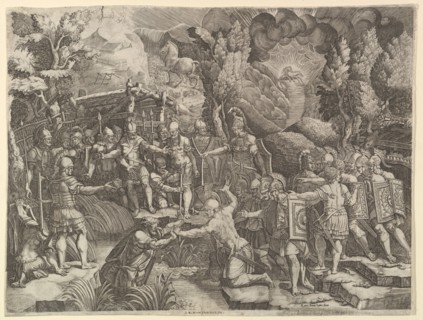Sinon Deceiving the Trojans, mid-1540's. Creator: Giorgio Ghisi.