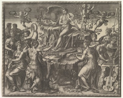 Apollo and the Muses, ca. 1557. Creator: Giorgio Ghisi.