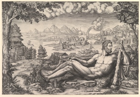 Hercules Resting from His Labors, 1567. Creator: Giorgio Ghisi.