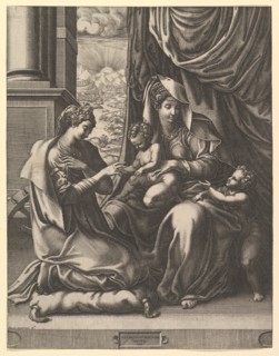 The Mystic Marriage of St. Catherine, ca. 1555-56. Creator: Giorgio Ghisi.