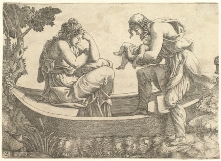Danae and the infant Perseus cast out to sea by Acrisius, 1543. Creator: Giorgio Ghisi.