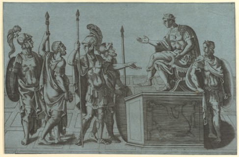 Roman Soldiers Before an Emperor, before 1540