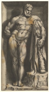 The Farnese Hercules, late 1570s. Creator: Giorgio Ghisi.