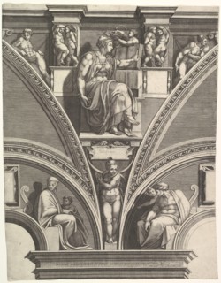 The Eritrean Sibyl; from the series of Prophets and Sibyls in the Sistine Chapel, 1570-75. Creator: Giorgio Ghisi.