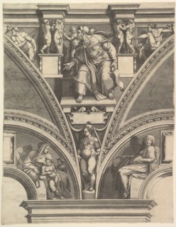 The Prophet Ezekiel; from the series of Prophets and Sibyls in the Sistine Chapel , 1570-75. Creator: Giorgio Ghisi.