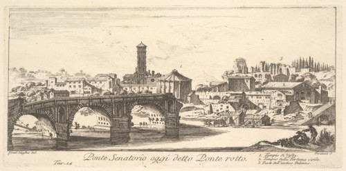 Plate 14: Senatorial Bridge, today called the Ponte Rotto