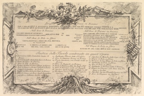 Beginning "Iscrizione nei lati del Ponte di Rimino"